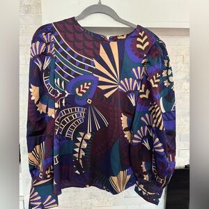 Ann Taylor Multicolor Abstract Blouse